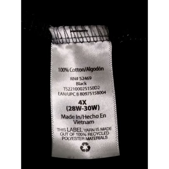 Terra & Sky Tie-Dye Black & White Sleeveless Asymmetrical Top Plus size 4X - Picture 6 of 6